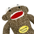 Sock Monkey Plush Dog Toy with Squeaker