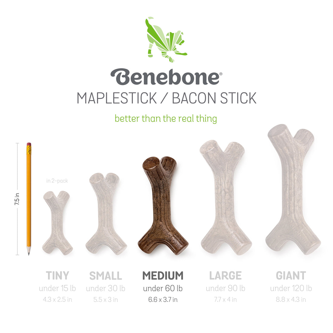 Maplestick Durable Dog Chew Toy, Medium