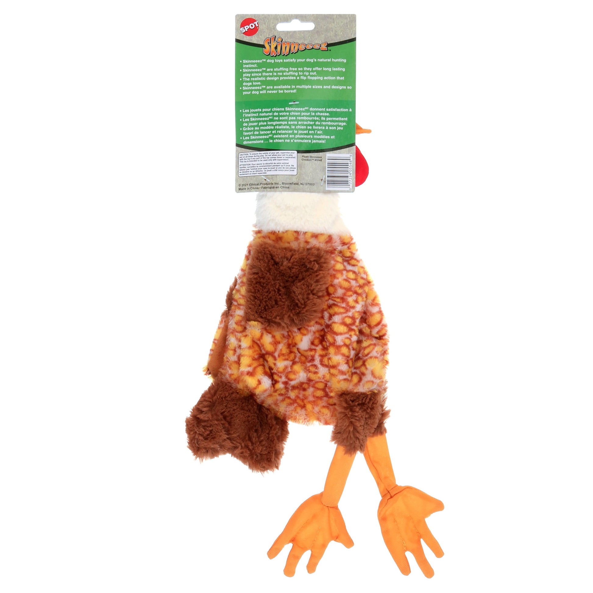 Skinneeez Stuffing Free Plush Chicken Dog Toy, 17"