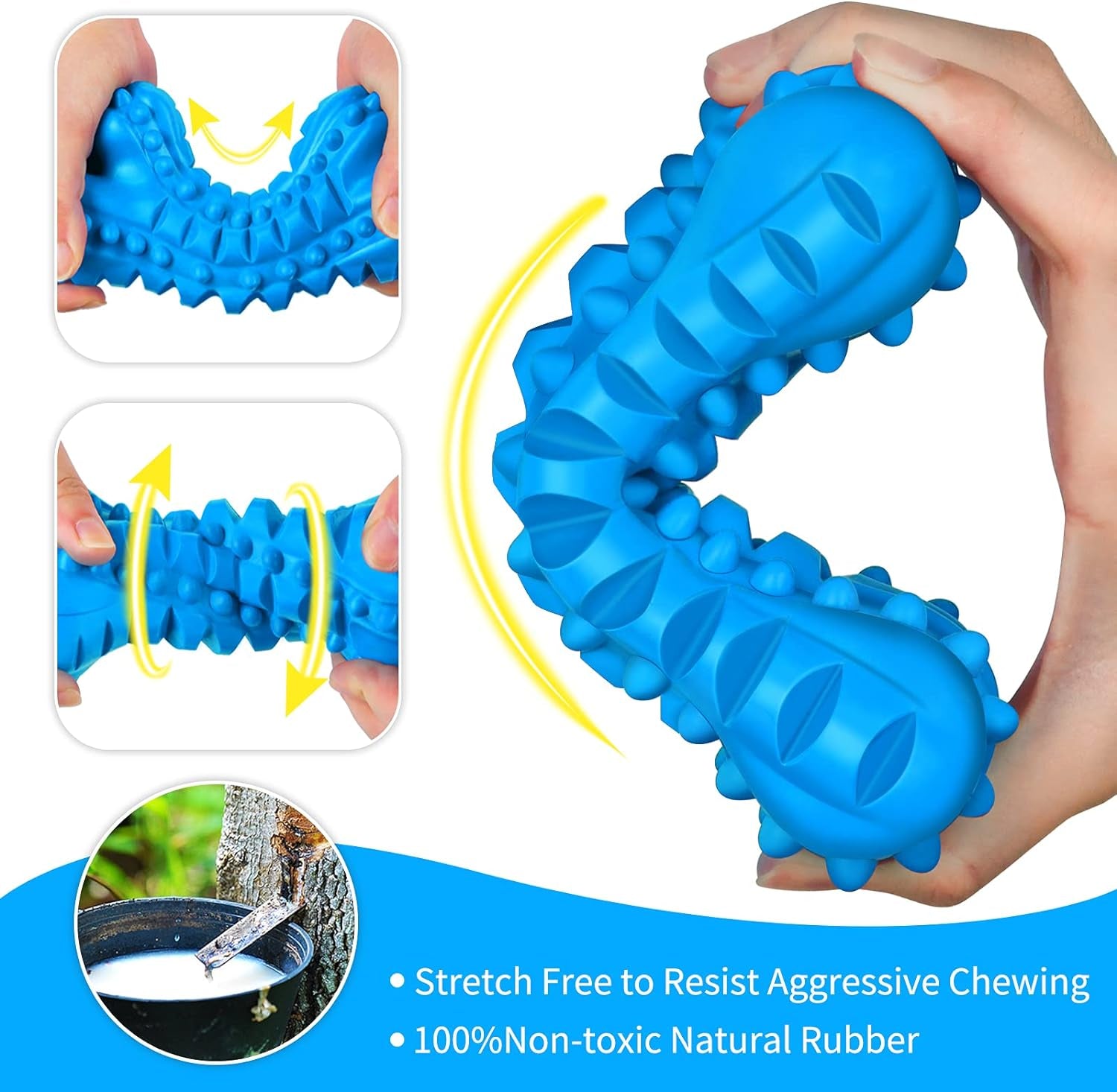 Tough Natural Rubber Puppy Bone - Chew Toys