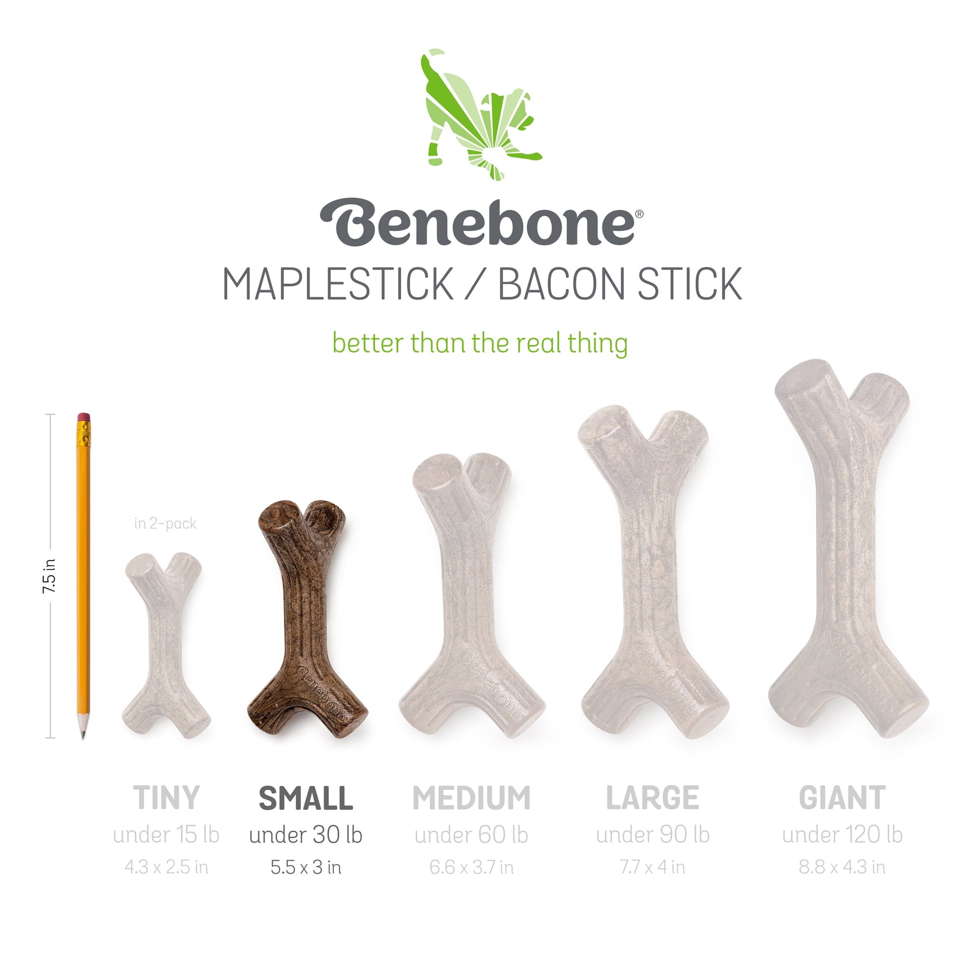 Maplestick Durable Dog Chew Toy, Small