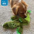 2-In-1 Stuffless Squeaky Dog Toys with Soft, Durable Fabric for Small, Medium, and Large Pets, No Stuffing for Indoor Play, Holds a Plastic Bottle - 1Wild Duck, Alligator, Medium