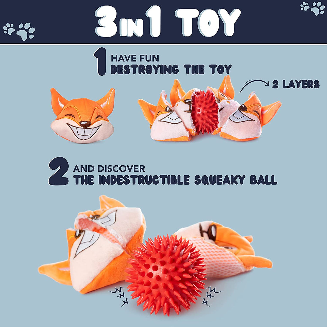 Dog Toys for Aggressive Chewers (3In1) 