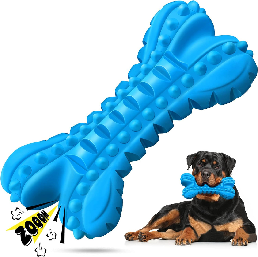 Tough Natural Rubber Puppy Bone - Chew Toys