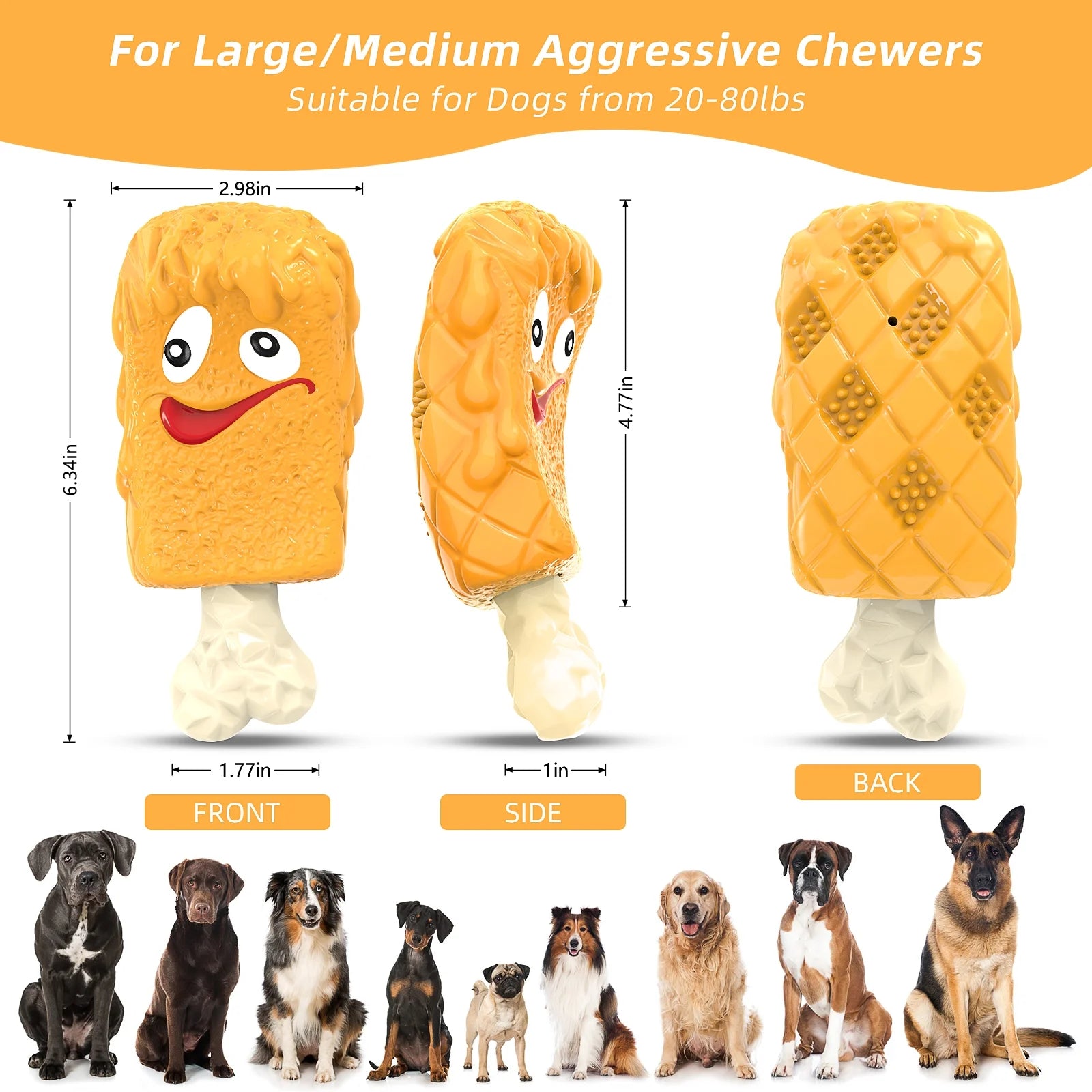 Mr. Chicky Rubber Dog Toy