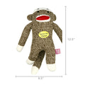 Sock Monkey Plush Dog Toy with Squeaker